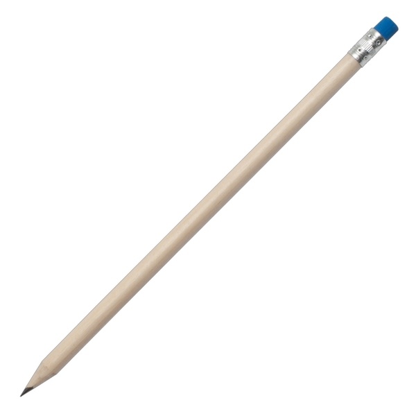 Logo trade promotional items image of: Wooden pencil, blue/ecru