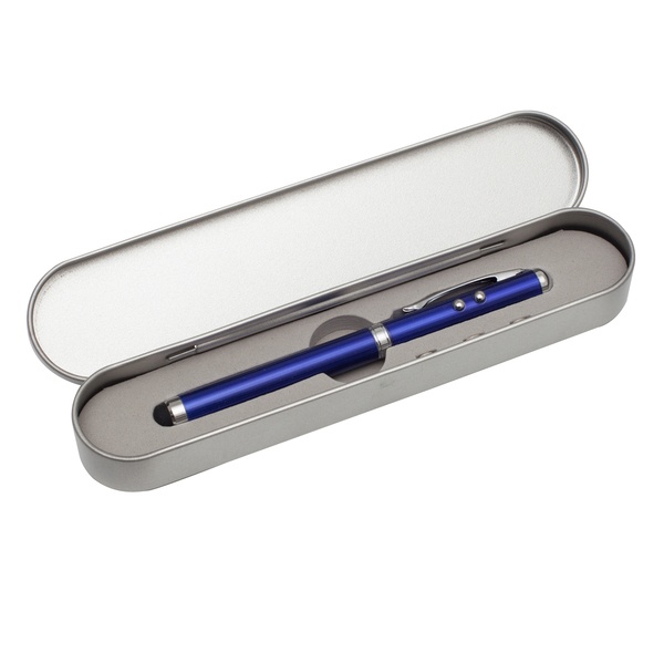 Logo trade advertising products picture of: Supreme ballpen with laser pointer - 4 in 1, blue
