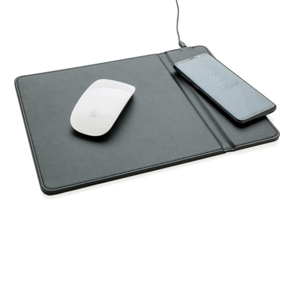 Logo trade promotional items picture of: Mousepad with 5W wireless charging, black