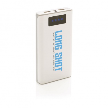 Logotrade promotional items photo of: 10.000 mAh powerbank with display, white