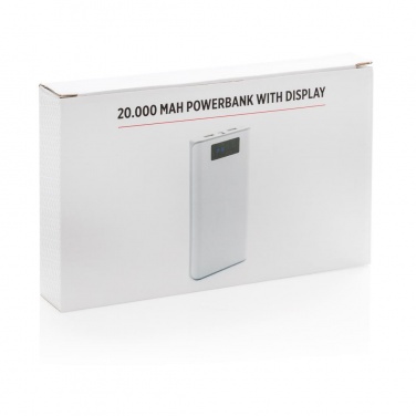 Logotrade promotional item picture of: 20.000 mAh powerbank with display, white