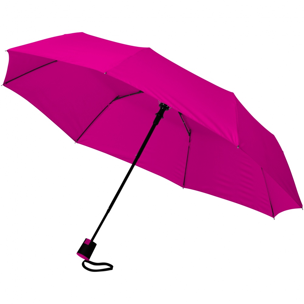 Logo trade promotional merchandise picture of: 21" Wali 3-section auto open umbrella, pink