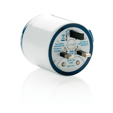 Logo trade corporate gifts picture of: Travel Blue world travel adapter, white