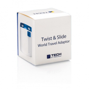 Logotrade promotional giveaways photo of: Travel Blue world travel adapter, white