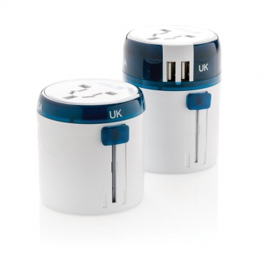Logotrade promotional gift picture of: Travel Blue world travel adapter, white