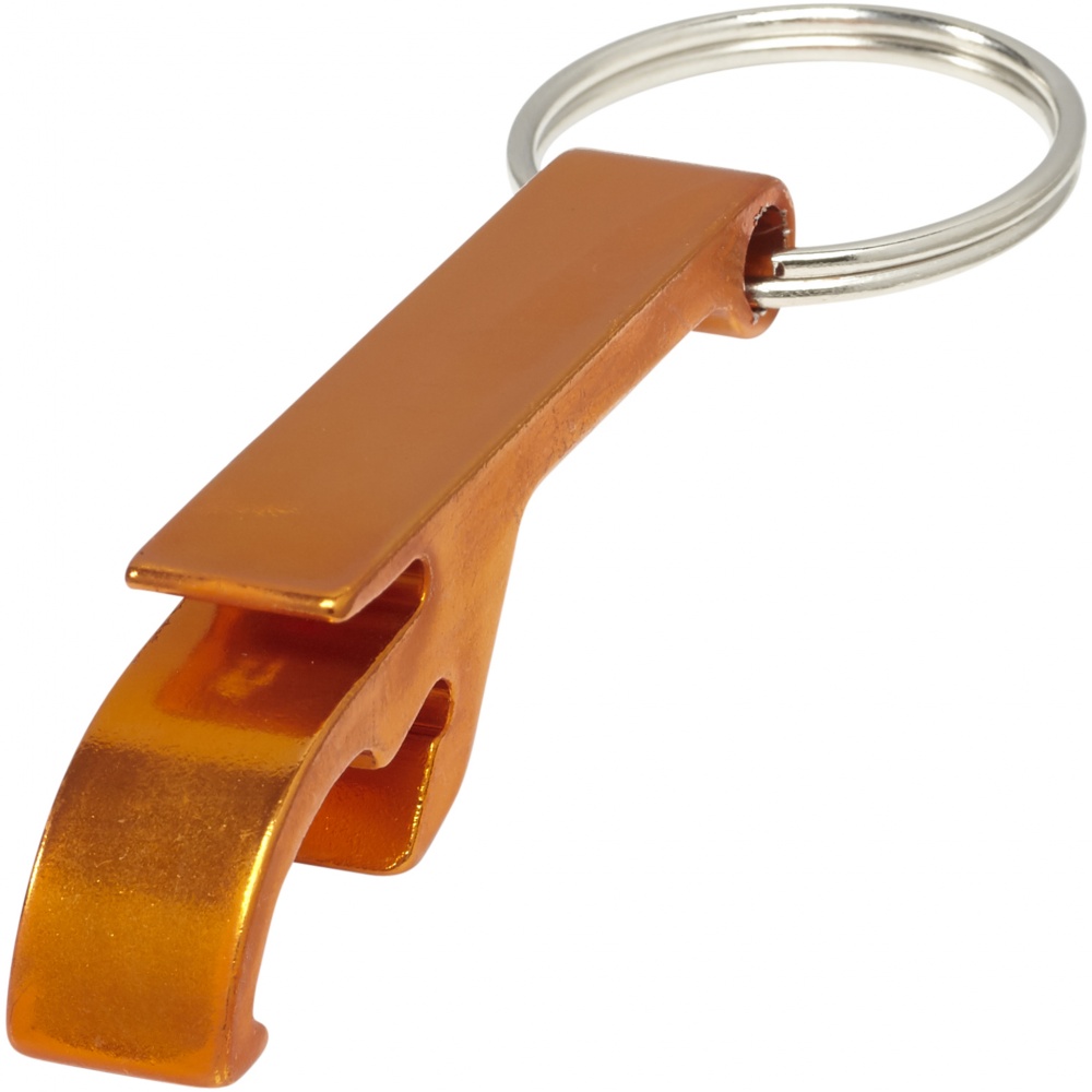 Logo trade promotional items image of: Tao alu bottle and can opener key chain, orange