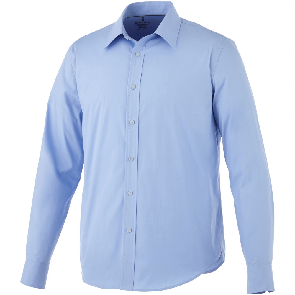 Logo trade corporate gifts image of: Hamell long sleeve shirt, blue