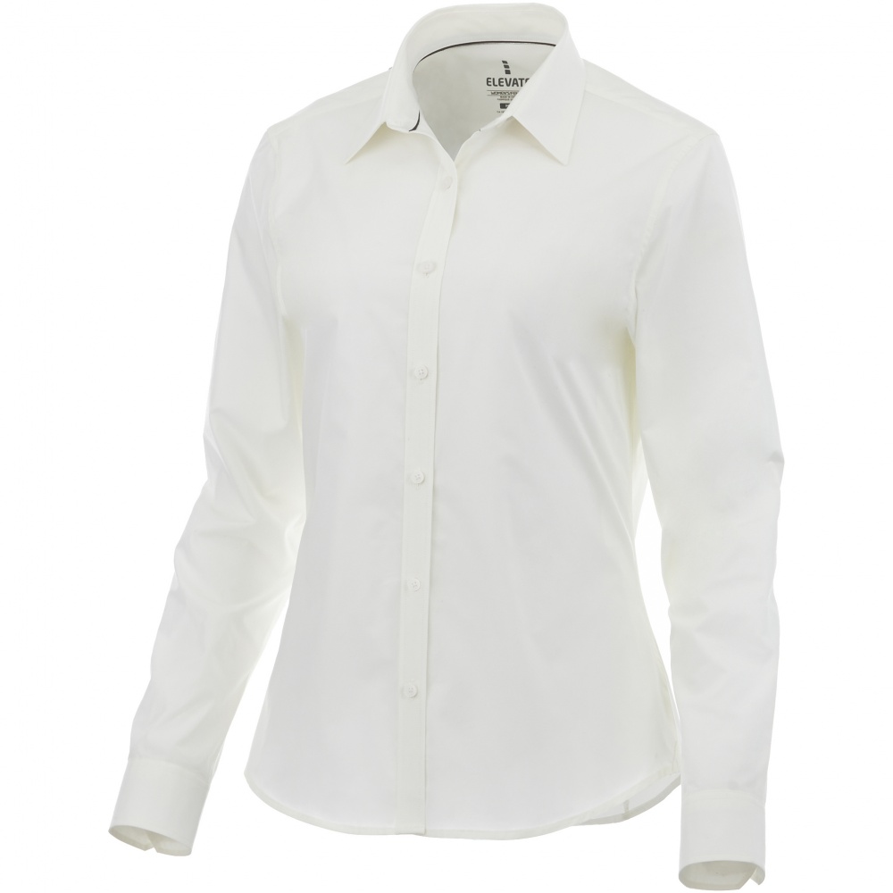 Logo trade promotional item photo of: Hamell long sleeve ladies shirt, white