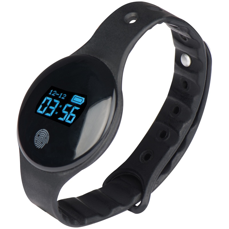 Logo trade promotional giveaways image of: Smart fitness band, with extras, black