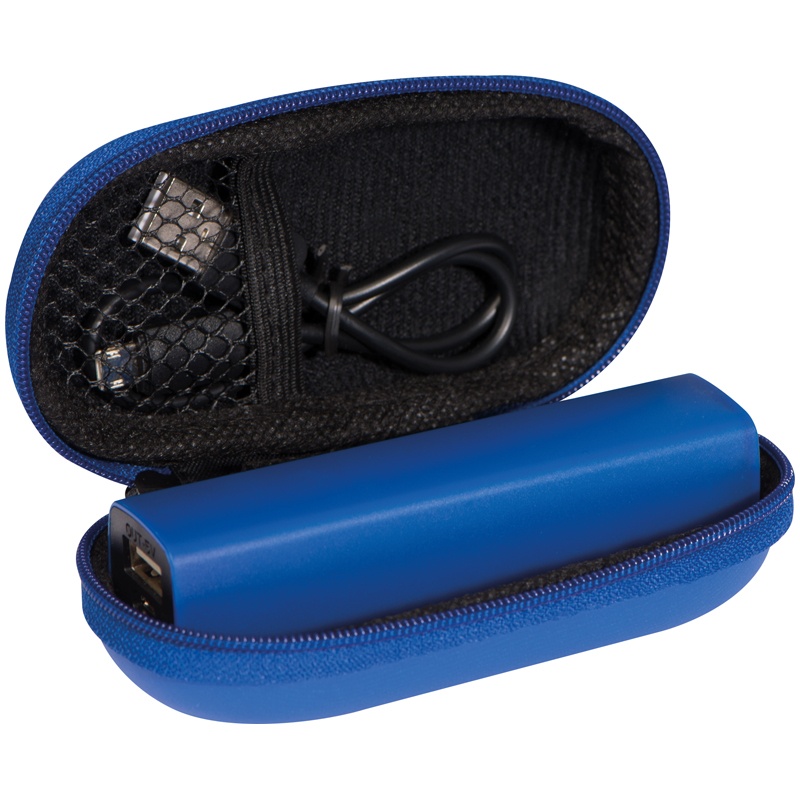 Logo trade promotional giveaway photo of: 2200 mAh Powerbank with case, Blue