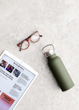 Logo trade promotional giveaway photo of: Miles insulated bottle, green