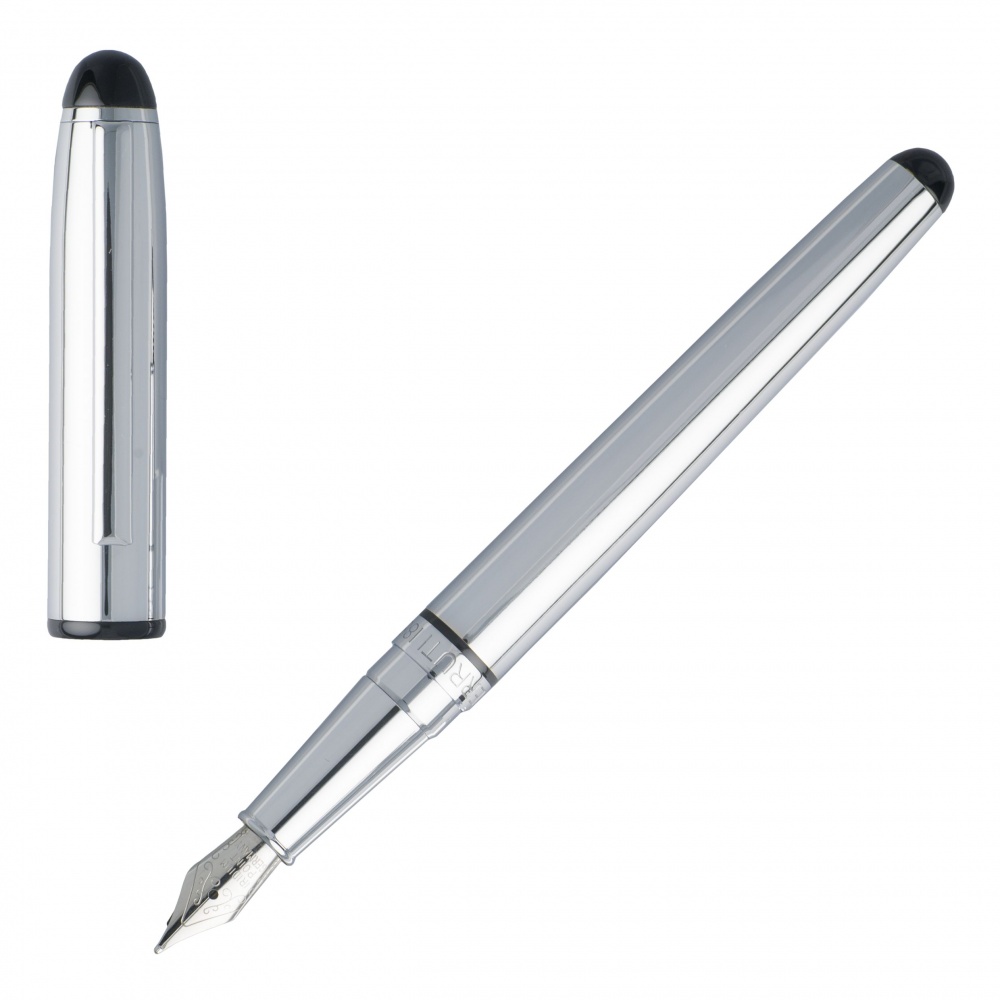 Logo trade promotional giveaways picture of: Fountain pen Leap Chrome, Grey