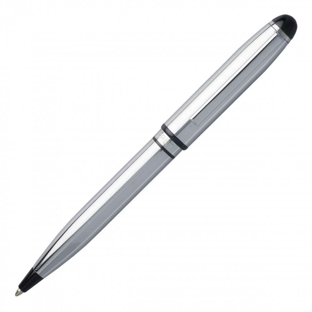 Logo trade promotional giveaways image of: Ball pen Leap Chrome, Grey