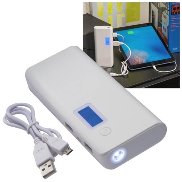 Logotrade advertising products photo of: Power bank 10000mAh STAFFORD  color white