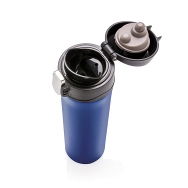 Logo trade promotional merchandise picture of: Easy lock vacuum flask, blue