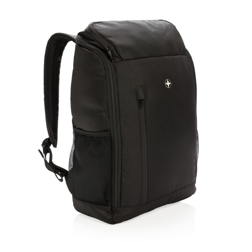 Logo trade promotional giveaways image of: Swiss Peak RFID easy access 15" laptop backpack, Black