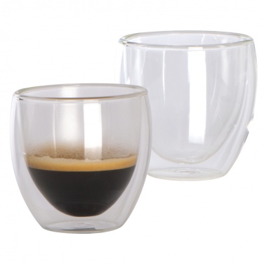 Logotrade advertising products photo of: Set of 2 double-walled espresso cups, transparent