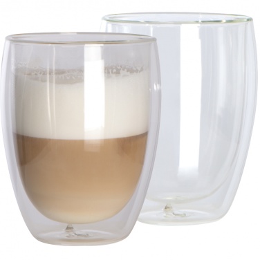 Logo trade advertising products picture of: Set of 2 double-walled cappuccino cups, transparent