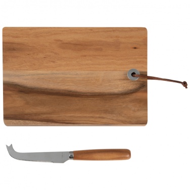 Logo trade promotional gift photo of: Wooden board with cheese knife