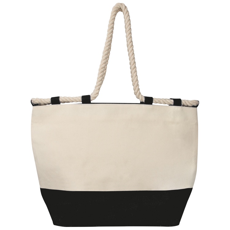 Logo trade advertising product photo of: Beach bag with drawstring, black/natural white