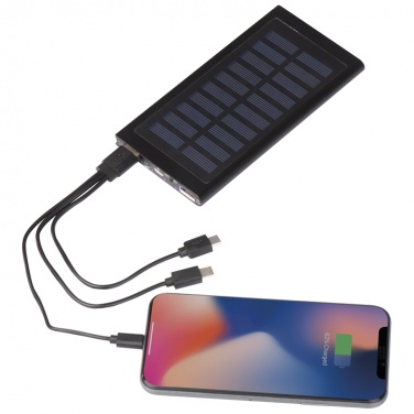 Logotrade promotional merchandise image of: Solar powerbank - 8000 mAh, black
