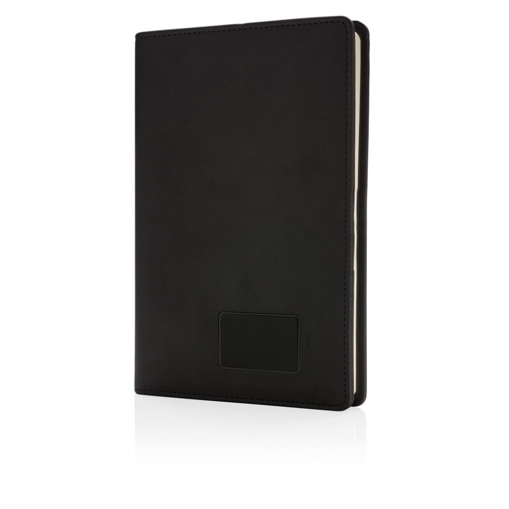 Logo trade promotional items picture of: Light up logo notebook A5, Black