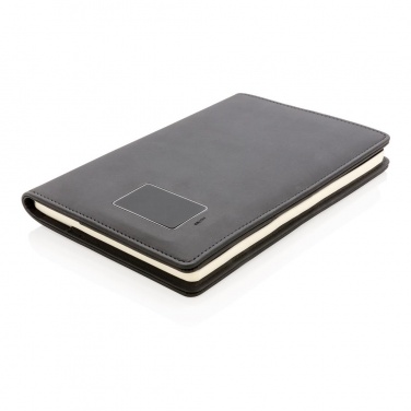 Logo trade advertising product photo of: Light up logo notebook A5, Black