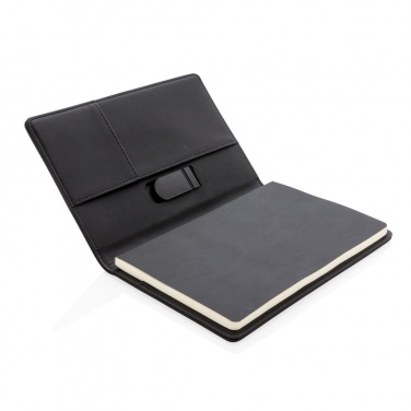 Logo trade promotional gift photo of: Light up logo notebook A5, Black