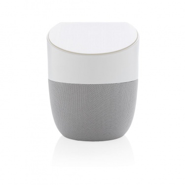 Logo trade promotional gifts image of: Home speaker with wireless charger, white