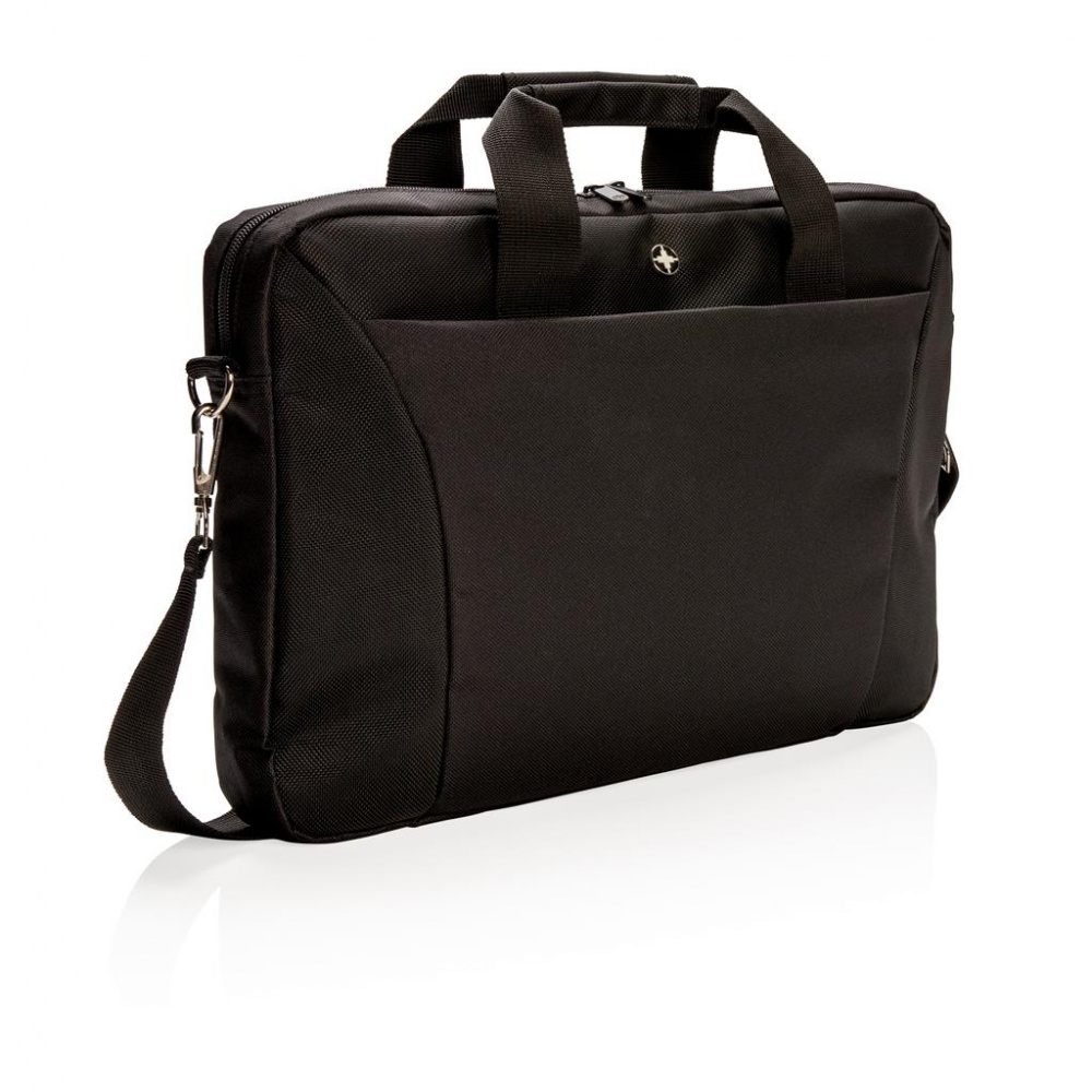 Logotrade promotional product picture of: Swiss Peak 15.4” laptop bag, black