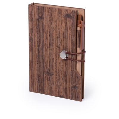 Logotrade promotional merchandise image of: Memo holder, notebook A5, sticky notes, ball pen, brown