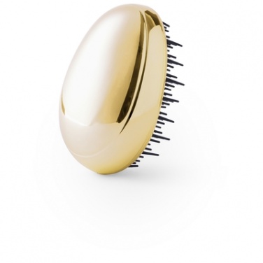 Logo trade business gifts image of: Anti-tangle hairbrush, Golden