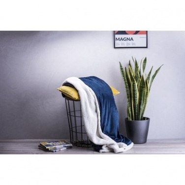 Logo trade advertising products image of: Blanket fleece, navy/white