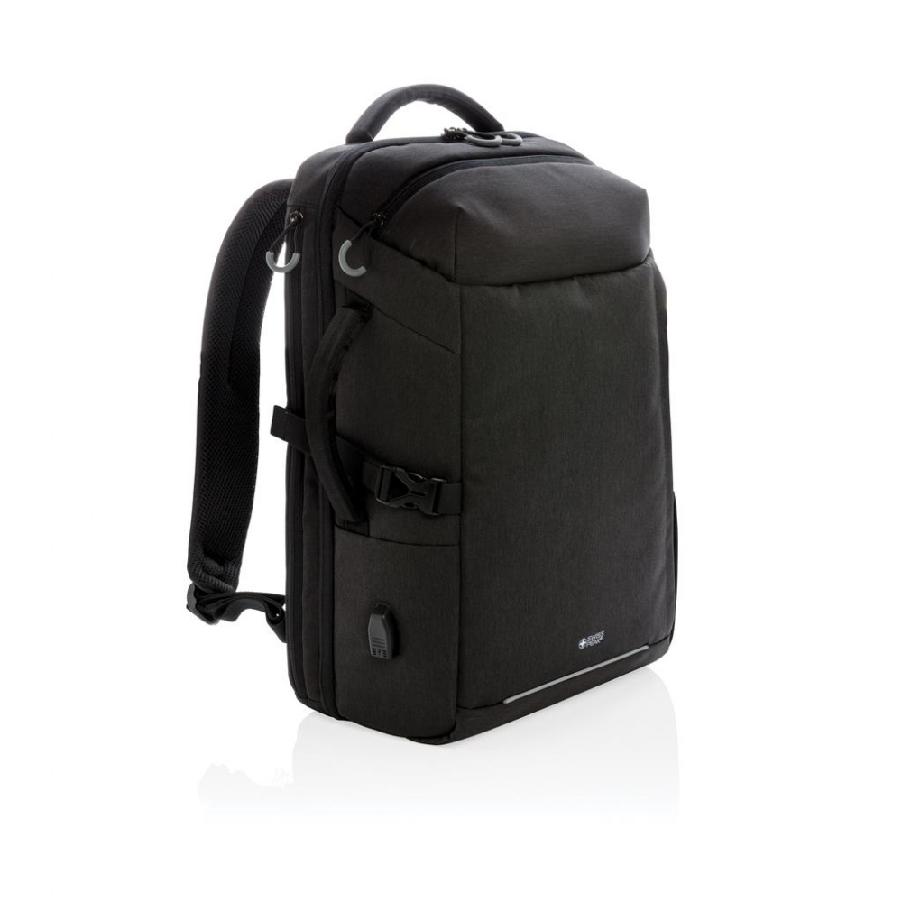 Logo trade promotional items image of: Swiss Peak XXL weekend travel backpack with RFID and USB, black