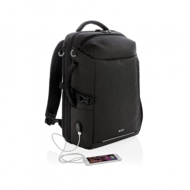 Logo trade promotional gifts picture of: Swiss Peak XXL weekend travel backpack with RFID and USB, black