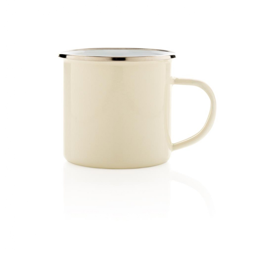 Logo trade promotional item photo of: Vintage enamel mug, white