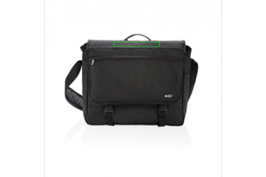 Logo trade advertising products image of: Swiss Peak RFID 15" laptop messenger bag PVC free, black