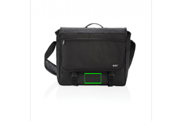 Logo trade corporate gifts image of: Swiss Peak RFID 15" laptop messenger bag PVC free, black