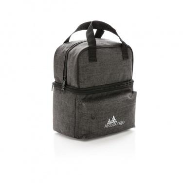 Logotrade promotional item image of: Cooler bag with 2 insulated compartments, anthracite