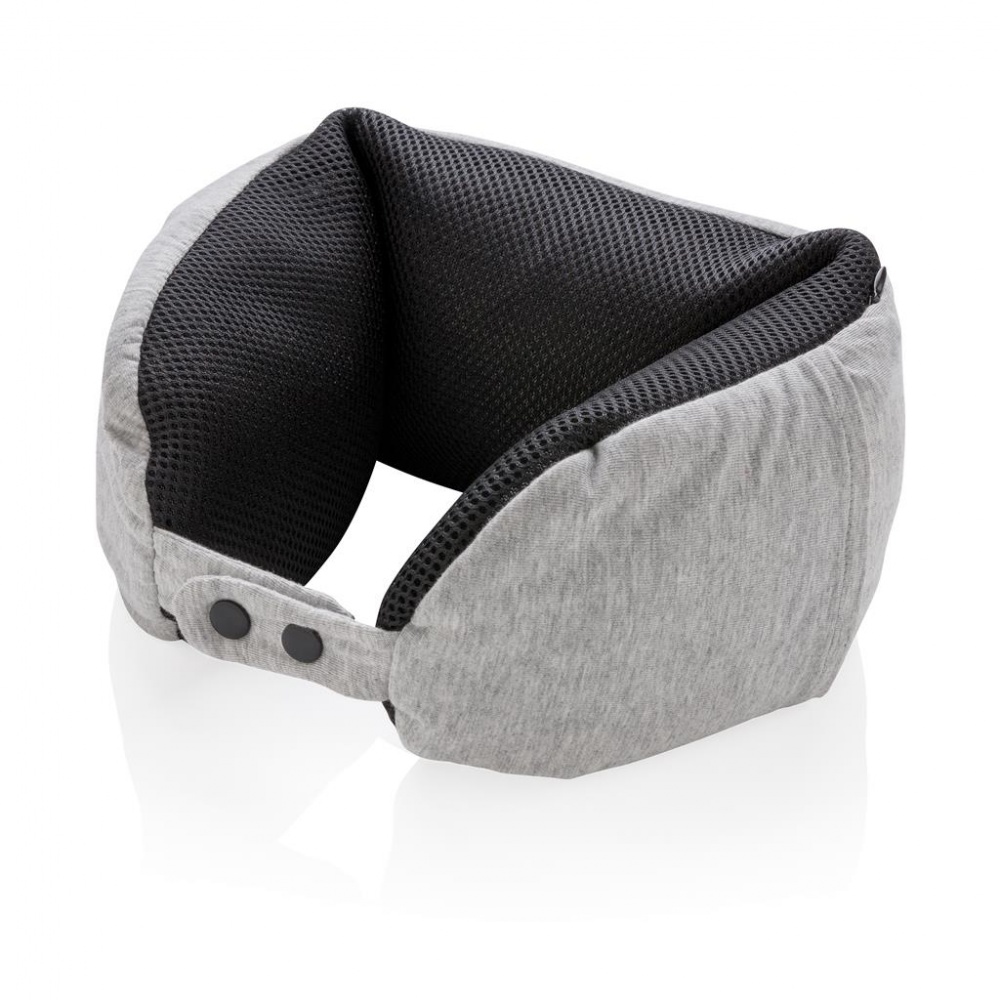 Logo trade business gift photo of: Deluxe microbead travel pillow, grey / black