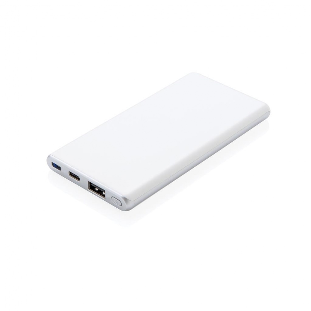 Logo trade promotional giveaways picture of: Ultra fast 5.000 mAh powerbank, white