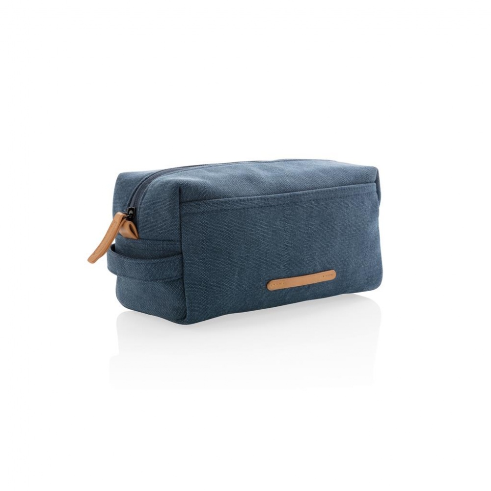 Logotrade advertising product image of: Canvas toiletry bag PVC free, blue