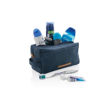 Logotrade promotional merchandise image of: Canvas toiletry bag PVC free, blue