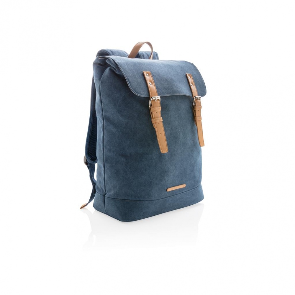 Logotrade promotional merchandise photo of: Canvas laptop backpack PVC free, blue