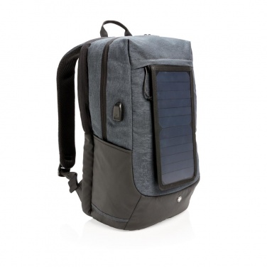 Logotrade corporate gift picture of: Swiss Peak eclipse solar backpack, black