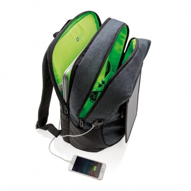 Logotrade promotional product image of: Swiss Peak eclipse solar backpack, black