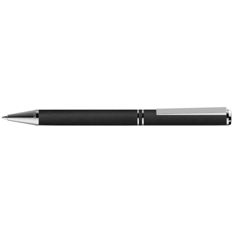 Logo trade promotional gift photo of: Metal ballpen with zig-zag clip, black