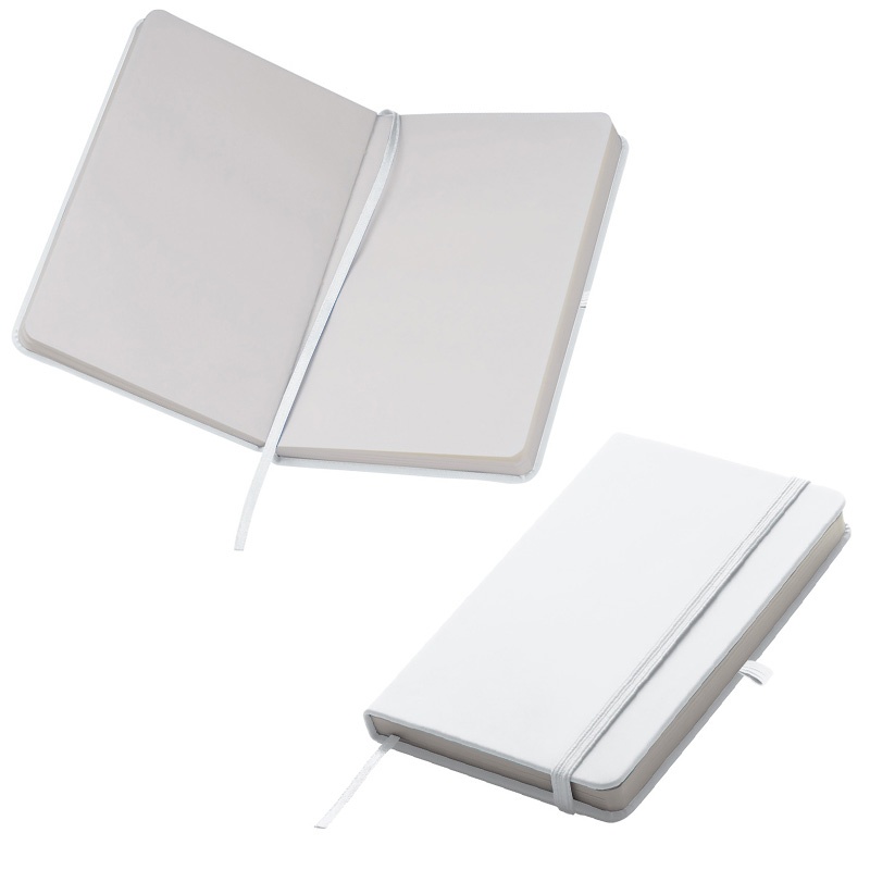 Logo trade promotional gifts image of: Notebook A6 Lübeck, white