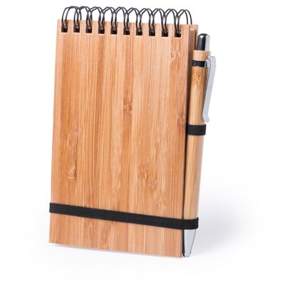 Logotrade business gift image of: Bamboo notebook A6, ball pen, light brown
