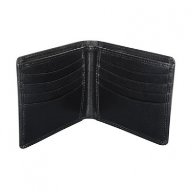 Logotrade promotional product image of: Mauro Conti leather wallet, RFID protection, black